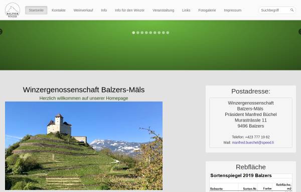 Vorschau von www.balzner-winzer.li, Winzergenossenschaft Balzers-Mäls