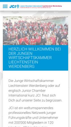 Vorschau der mobilen Webseite www.jci.li, JCI Junior Chamber International Liechtenstein Werdenberg