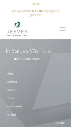 Vorschau der mobilen Webseite www.jeeves-group.com, Jeeves Group