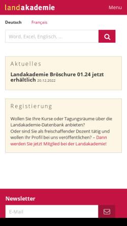 Vorschau der mobilen Webseite www.landakademie.lu, Landakademie