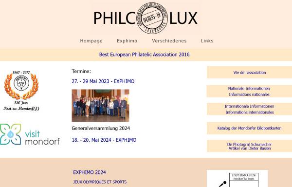 Vorschau von www.philcolux.lu, Philcolux - Association Luxembourgeoise de Philatélie Thématique