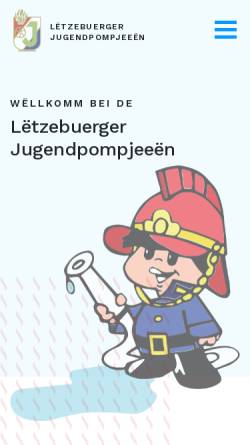 Vorschau der mobilen Webseite www.jugendpompjeeen.lu, Jugendfeuerwehr Luxemburg