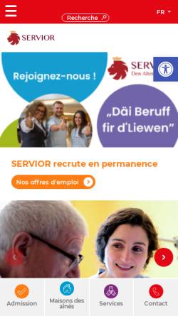 Vorschau der mobilen Webseite www.servior.lu, Servior
