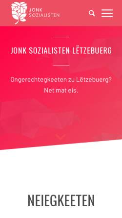 Vorschau der mobilen Webseite www.jsl.lu, JSL - Jeunesses socialistes luxembourgeoises