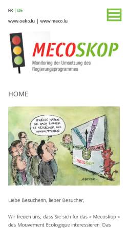 Vorschau der mobilen Webseite www.mecoskop.lu, Mecoskop - Mouvement Ecologique asbl