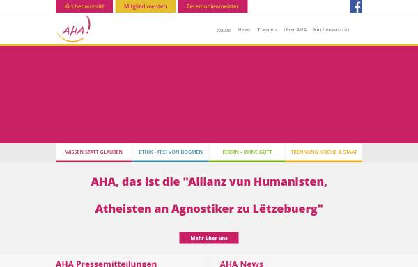 Vorschau von www.aha.lu, Allianz vun Humanisten, Atheisten an Agnostiker Lëtzebuerg a.s.b.l.