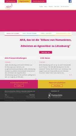 Vorschau der mobilen Webseite www.aha.lu, Allianz vun Humanisten, Atheisten an Agnostiker Lëtzebuerg a.s.b.l.