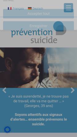 Vorschau der mobilen Webseite www.prevention-suicide.lu, Vernetzungsinitiative für Suizidprävention - Centre d'Information et de Prévention