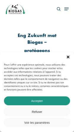 Vorschau der mobilen Webseite www.biogasvereenegung.lu, Biogasvereenegung Letzebuerg - Biogasvereinigung Luxemburg