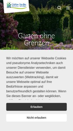 Vorschau der mobilen Webseite www.gaerten-ohne-grenzen.de, Gärten ohne Grenzen - Saarschleifenland Tourismus GmbH und Moselle Tourisme
