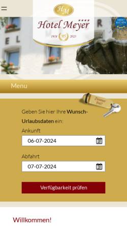 Vorschau der mobilen Webseite www.hotel-meyer.lu, Hotel Meyer - Familie Gierten-Meyer
