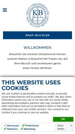 Vorschau der mobilen Webseite www.knaf-buchler.lu, Knaf - Buchler s.a.r.l.