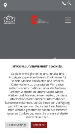 Vorschau der mobilen Webseite www.mycon.lu, Ingenieurbüro MyCon s.a.r.l.