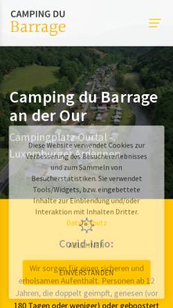 Vorschau der mobilen Webseite www.campingdubarrage.lu, Camping du Barrage