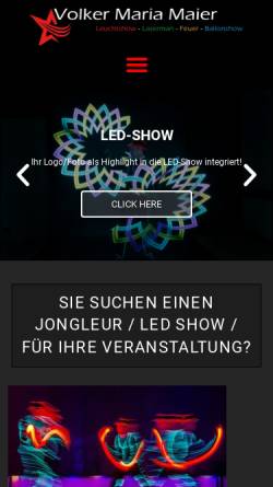 Vorschau der mobilen Webseite www.jongleur.de, Der Jongleur und Showkünstler Volker Maria Maier