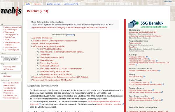 Vorschau von wikis.sub.uni-hamburg.de, Webis Benelux