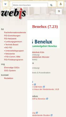 Vorschau der mobilen Webseite wikis.sub.uni-hamburg.de, Webis Benelux
