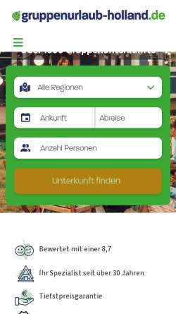 Vorschau der mobilen Webseite www.gruppenurlaub-holland.de, Gruppenurlaub Holland
