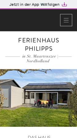 Vorschau der mobilen Webseite www.ferienhaus-philipps.de, Ferienhaus Philipps