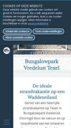 Vorschau der mobilen Webseite www.vredelusttexel.nl, Bungalowpark Vredelust