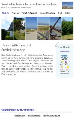Vorschau der mobilen Webseite www.suedhollandhaus.de, Ferienhaus im Park