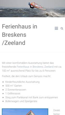 Vorschau der mobilen Webseite www.ferienhaus-in-breskens-nl.de, Ferienhaus in Breskens
