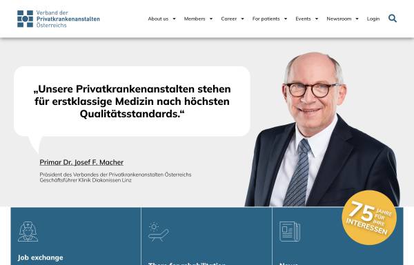 Vorschau von privatkrankenanstalten.at, Verband der Privatkrankenanstalten Österreichs