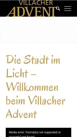 Vorschau der mobilen Webseite www.villacheradvent.at, Villacher Advent - Villacher Altstadtmärkte GmbH