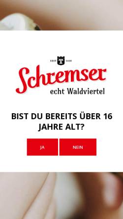 Vorschau der mobilen Webseite schremser.at, Bierbrauerei Schrems GmbH