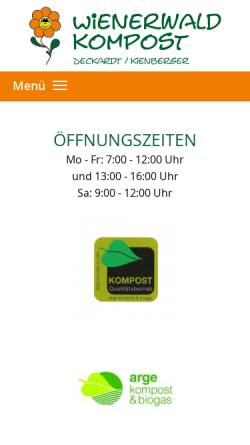 Vorschau der mobilen Webseite www.wienerwaldkompost.at, Wienerwaldkompost, Deckardt - Kienberger Landwirtschaftliche Kompostierungsgemeinschaft