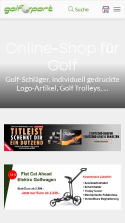 Vorschau der mobilen Webseite www.golfsport.at, Fritz Walter OG