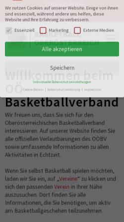Vorschau der mobilen Webseite www.ooebv.org, Oberösterreichischer Basketballverband