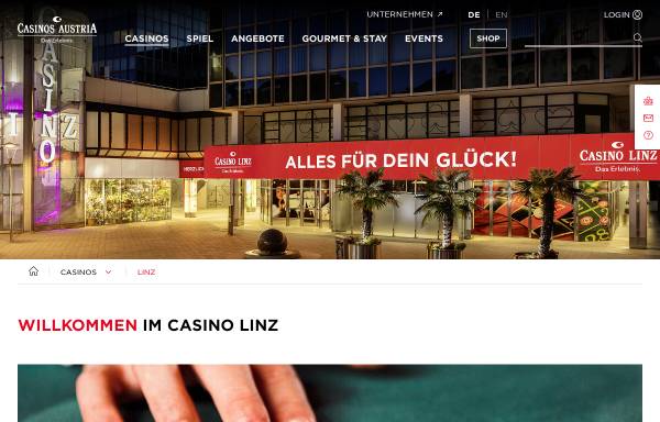 Vorschau von www.casinos.at, Casino Linz