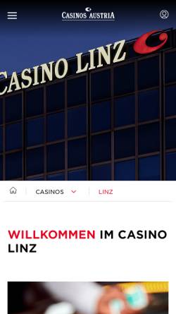 Vorschau der mobilen Webseite www.casinos.at, Casino Linz