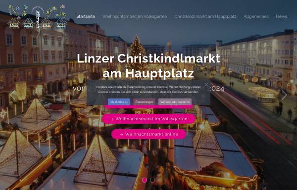 Vorschau von www.christkindlmarkt-linz.at, Linz - Linzer Weihnachtsmärkte, Oberaigner Partyzelt & Catering GmbH