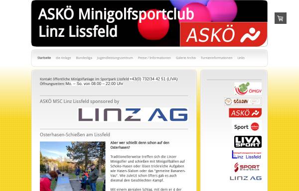 Vorschau von www.minigolf-linz.com, ASKÖ Minigolfsportclub Linz Lissfeld