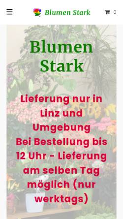 Vorschau der mobilen Webseite www.blumenstark.at, Blumen Stark