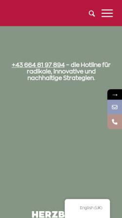 Vorschau der mobilen Webseite www.herzbluat.at, HERZBLUAT Marketing- & Werbeagentur, Salzburg