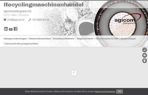 Vorschau von www.agicom.at, Agicom - Recyclingmaschinenhandel