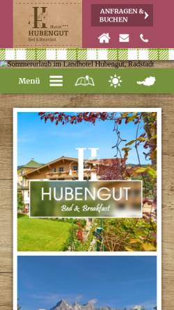 Vorschau der mobilen Webseite hubengut.at, Hotel Hubengut