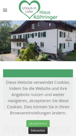 Vorschau der mobilen Webseite www.haus-koeltringer.at, Haus Költringer