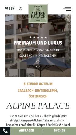 Vorschau der mobilen Webseite www.hotel-alpine-palace.com, Hotel Alpine Palace