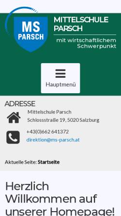 Vorschau der mobilen Webseite www.nms-schlossstrasse.salzburg.at, Neue Mittelschule Schlossstraße mit wirtschaftlichem Schwerpunkt