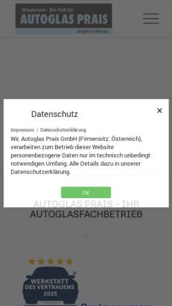 Vorschau der mobilen Webseite www.windschutzscheibe.at, Autoglas Prais