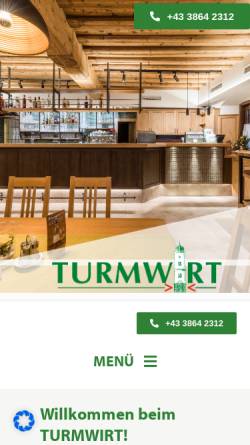 Vorschau der mobilen Webseite www.turmwirt.at, Turmwirt