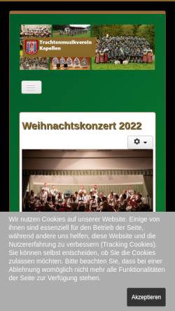 Vorschau der mobilen Webseite www.tmv-kapellen.at, Trachtenmusikverein Kapellen
