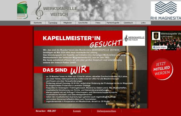 Vorschau von www.werkskapelle-veitsch.at, Werkskapelle Veitsch