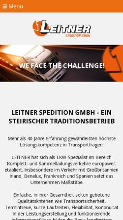 Vorschau der mobilen Webseite www.leitner-spedition.com, Spedition Leitner
