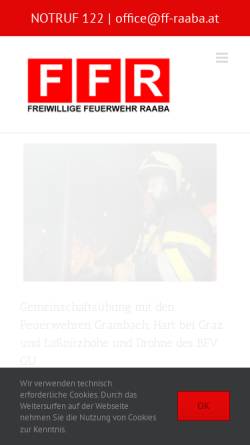 Vorschau der mobilen Webseite www.ff-raaba.at, Feuerwehr Raaba