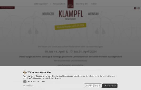 Vorschau von www.weinbau-klampfl.at, Weinbau Klampfl